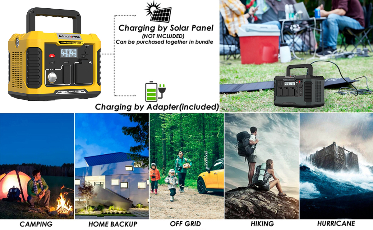 500W Portable Power Station 400Wh Li-ion Battery Outdoor Camping RV Backup Power
