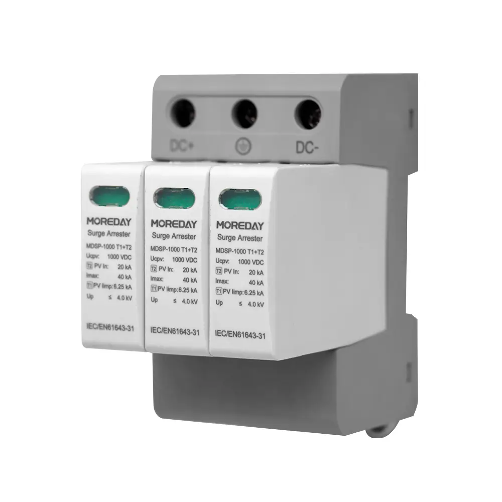 MDSP-1000 T1+T2 1000V DC Surge Protector Device SPD 40kA Imax for Solar PV Systems Moreday
