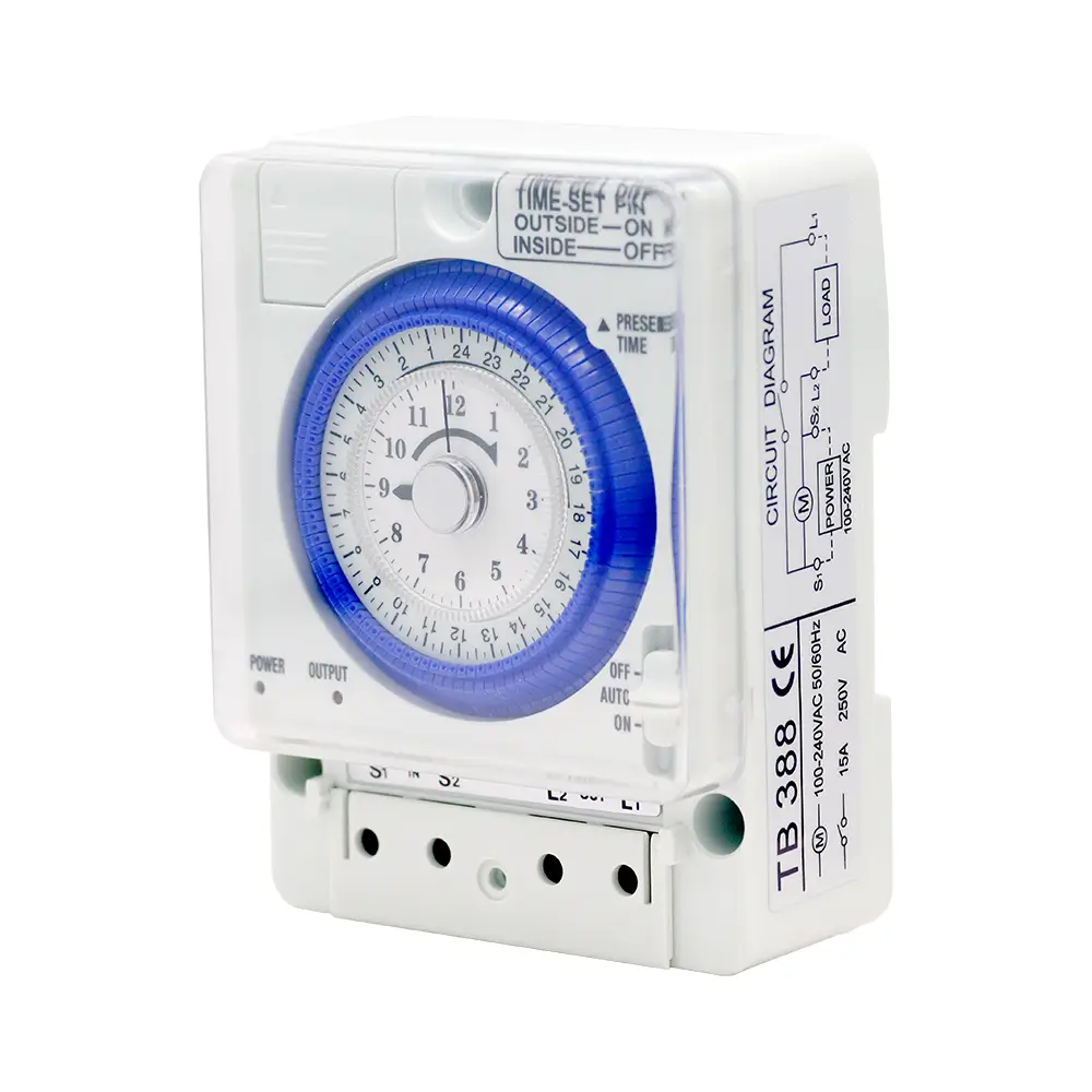 TB388 Timer Switch 100-240VAC Quartz Motor 24-Hour Programmable for Swimming Pool Systems