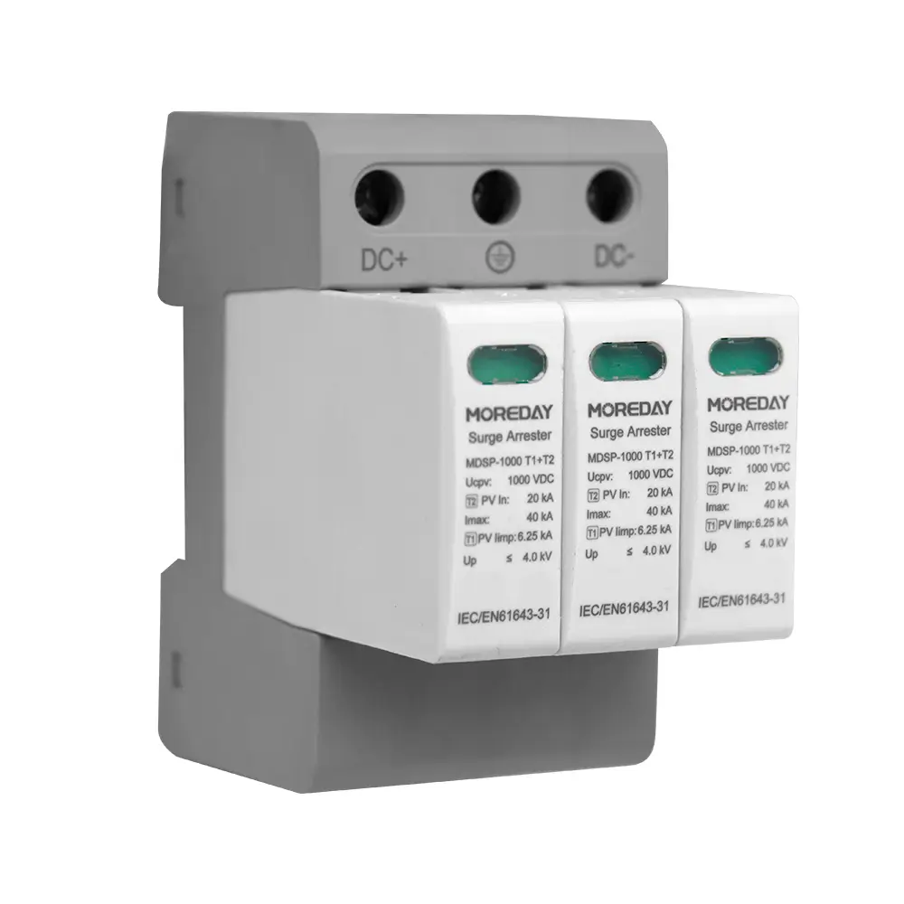MDSP-1000 T1+T2 1000V DC Surge Protector Device SPD 40kA Imax for Solar PV Systems Moreday
