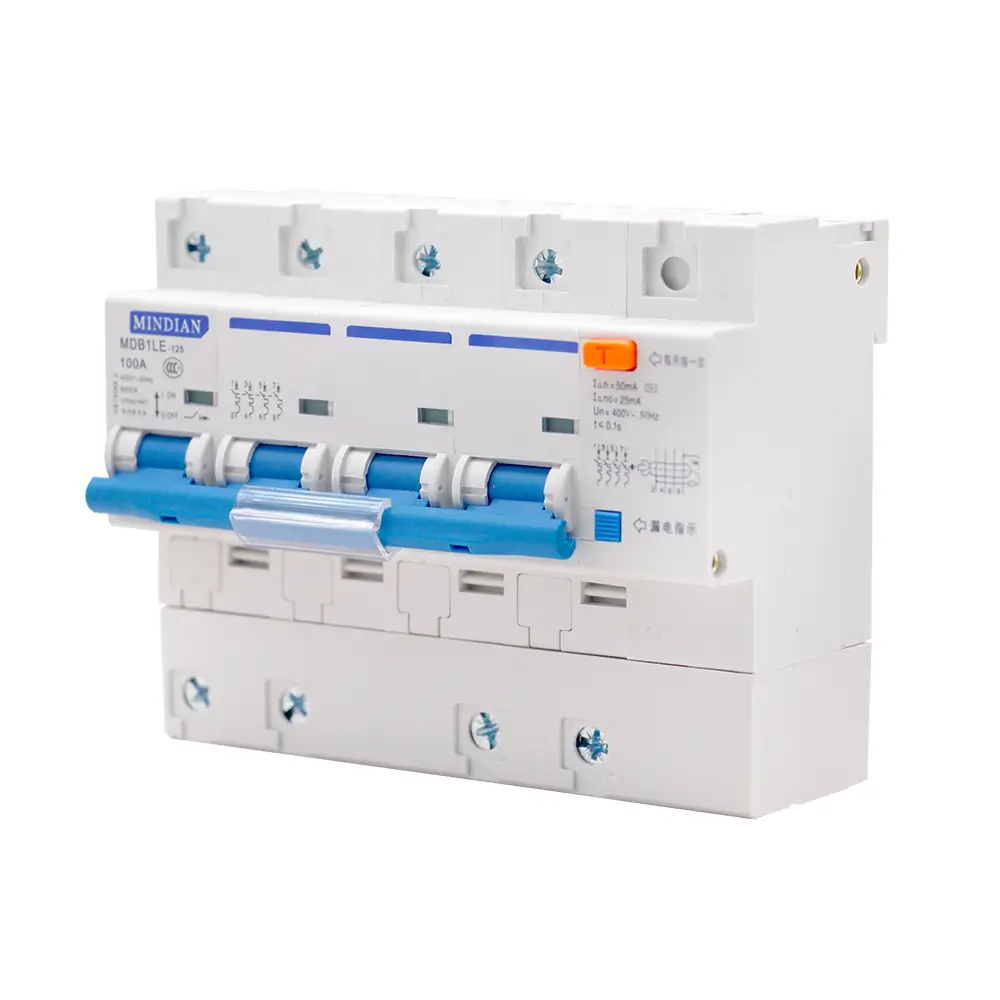 AC RCBO Breaker 125A 6kA High Current Protection for Industrial & Commercial Energy Systems MOREDAY