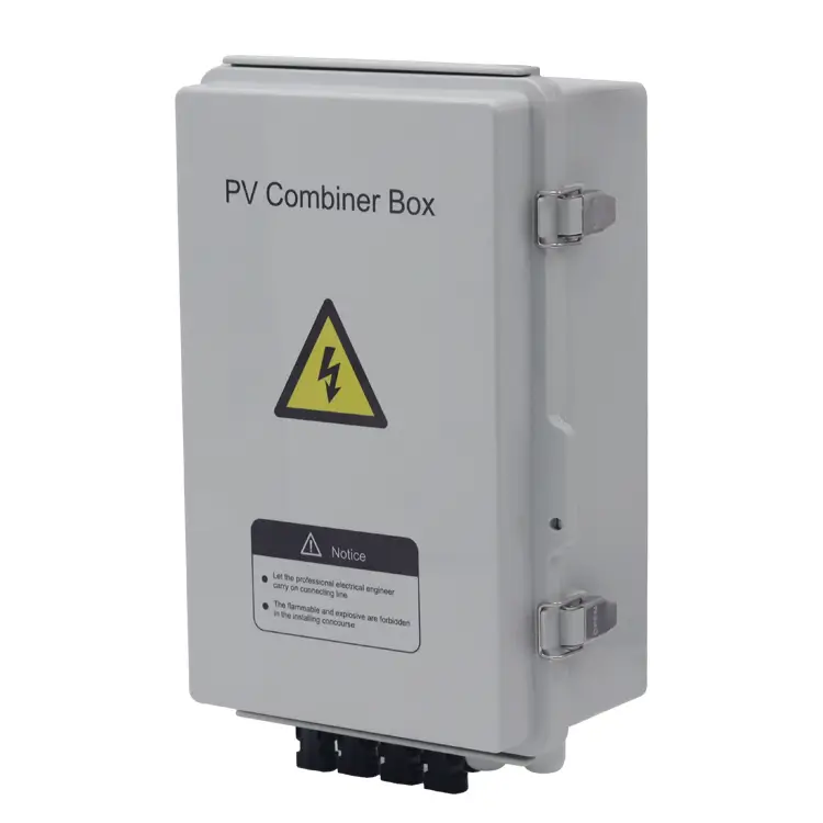 600V/1000V DC Combiner Box 4 In 1 Out IP65 Rated 63A Surge Protected for Solar PV Systems MDJB