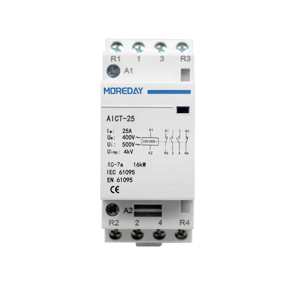 AC Contactor 1-4P 16-63A Ultra-Quiet Long-Life for HVAC and Modular Systems MOREDAY