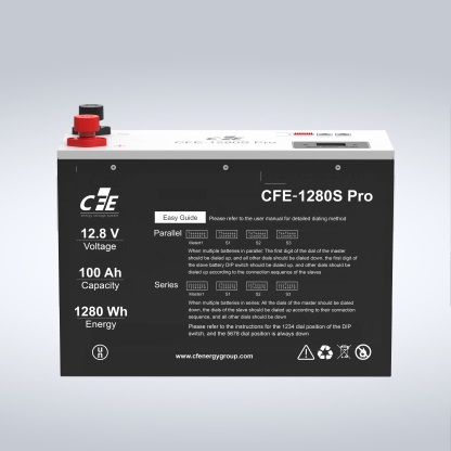CFE-1280S Pro 12.8V 100Ah LiFePO4 Battery High-Capacity Deep Cycle for Solar Storage & Off-Grid Systems CFE