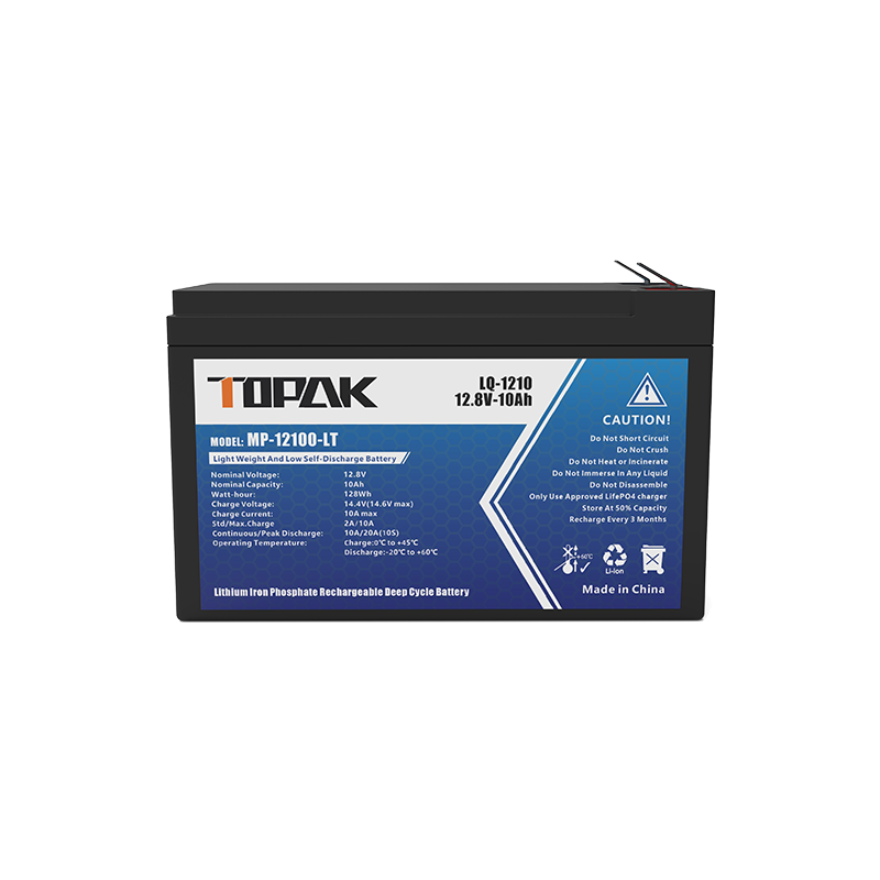 12.8V 10Ah 10A LiFePO4 Battery Lightweight, IP65 Waterproof for Electric Tools and Toys TOPAK