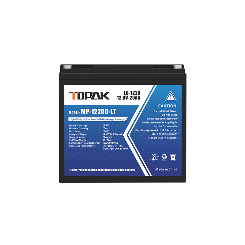 12.8V 20Ah LiFePO4 Battery 30A High Discharge for Electric Tools and Lighting TOPAK