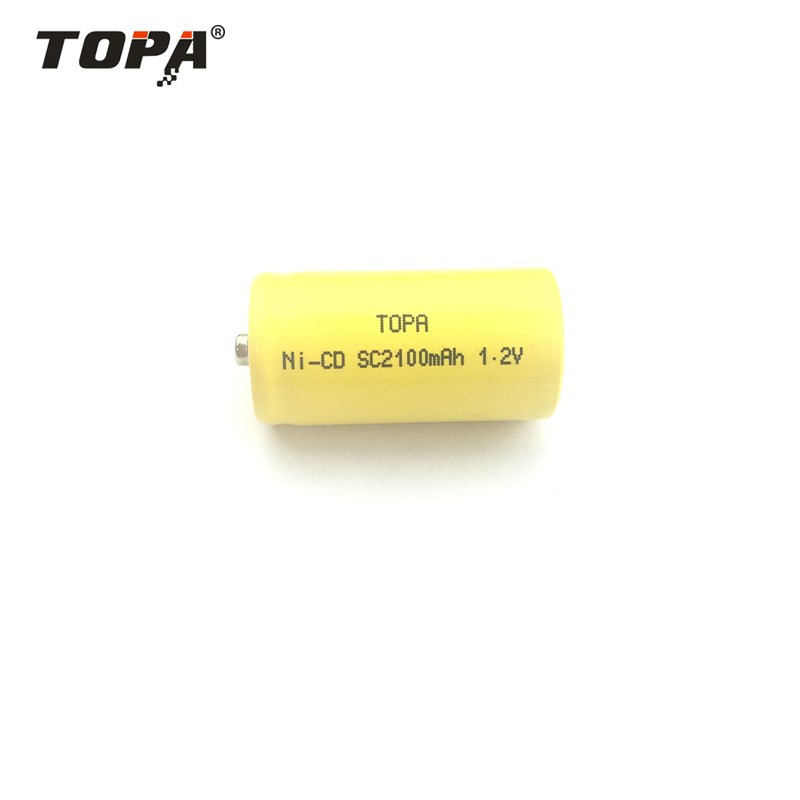 Ni-CD SC2100 mAh 1.2V Battery Cell High-Capacity Long Cycle Life for Power Tools and Emergency Lighting TOPA