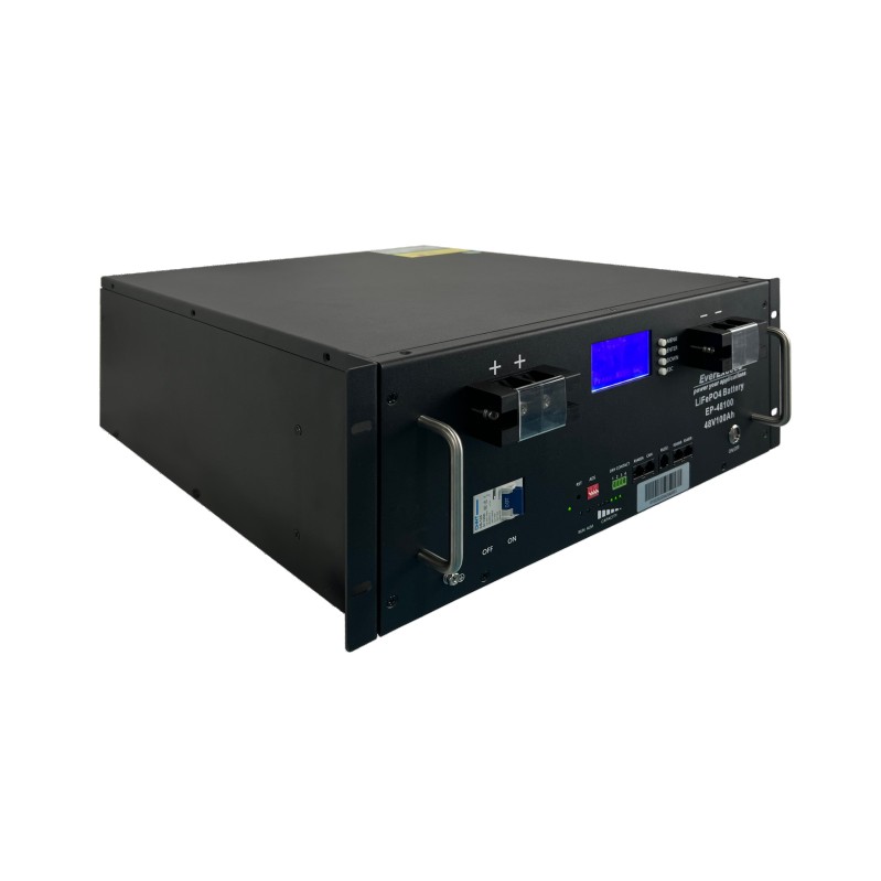 100ah Solar Rechargeable Lithium-Ion/Li-ion/Lithium Battery Pack Cell LiFePO4 High-Cycle Life 48V for Energy Storage Systems EverExceed