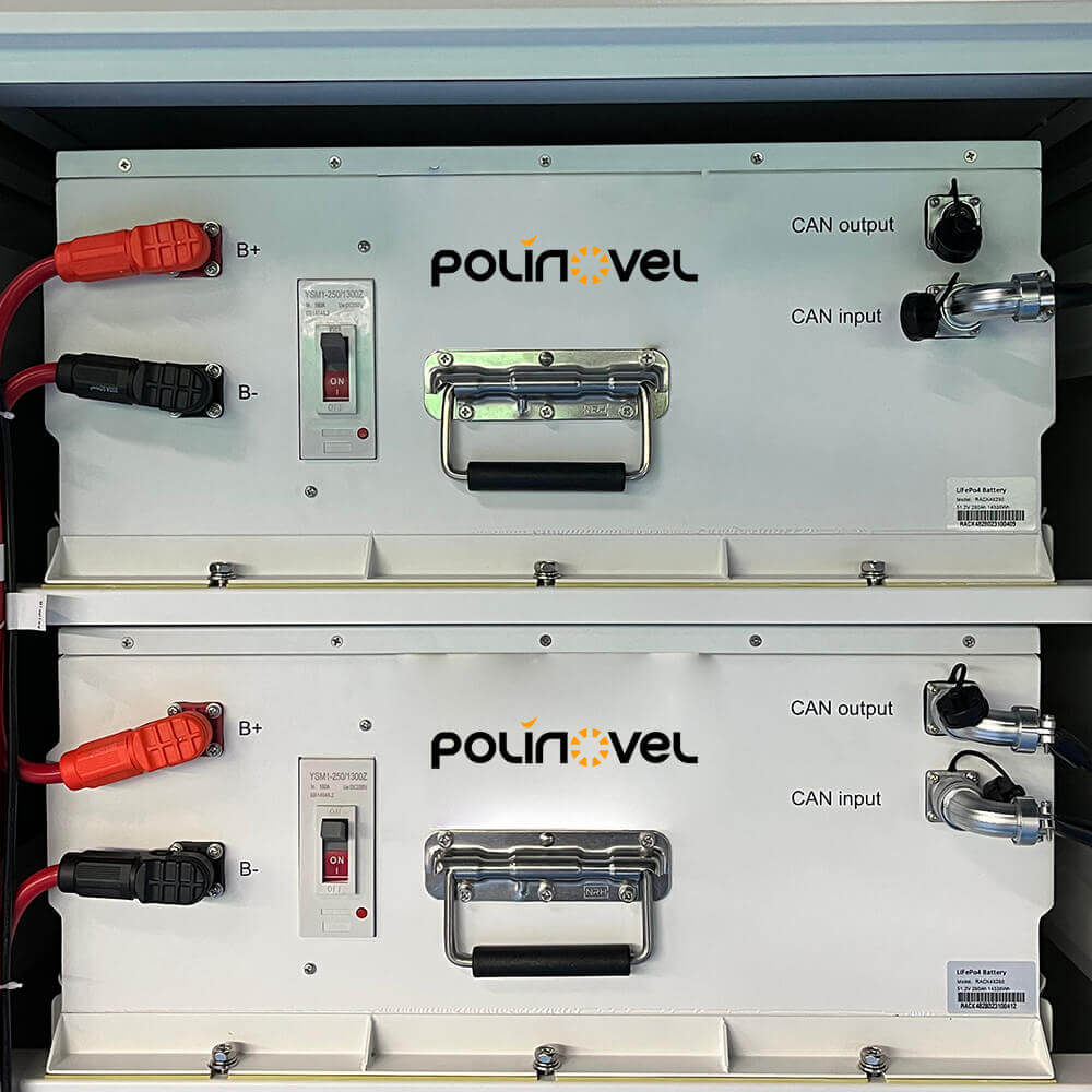 204V High Voltage LiFePO4 Energy Storage Battery 280Ah 57KWh for Solar Power Systems Polinovel