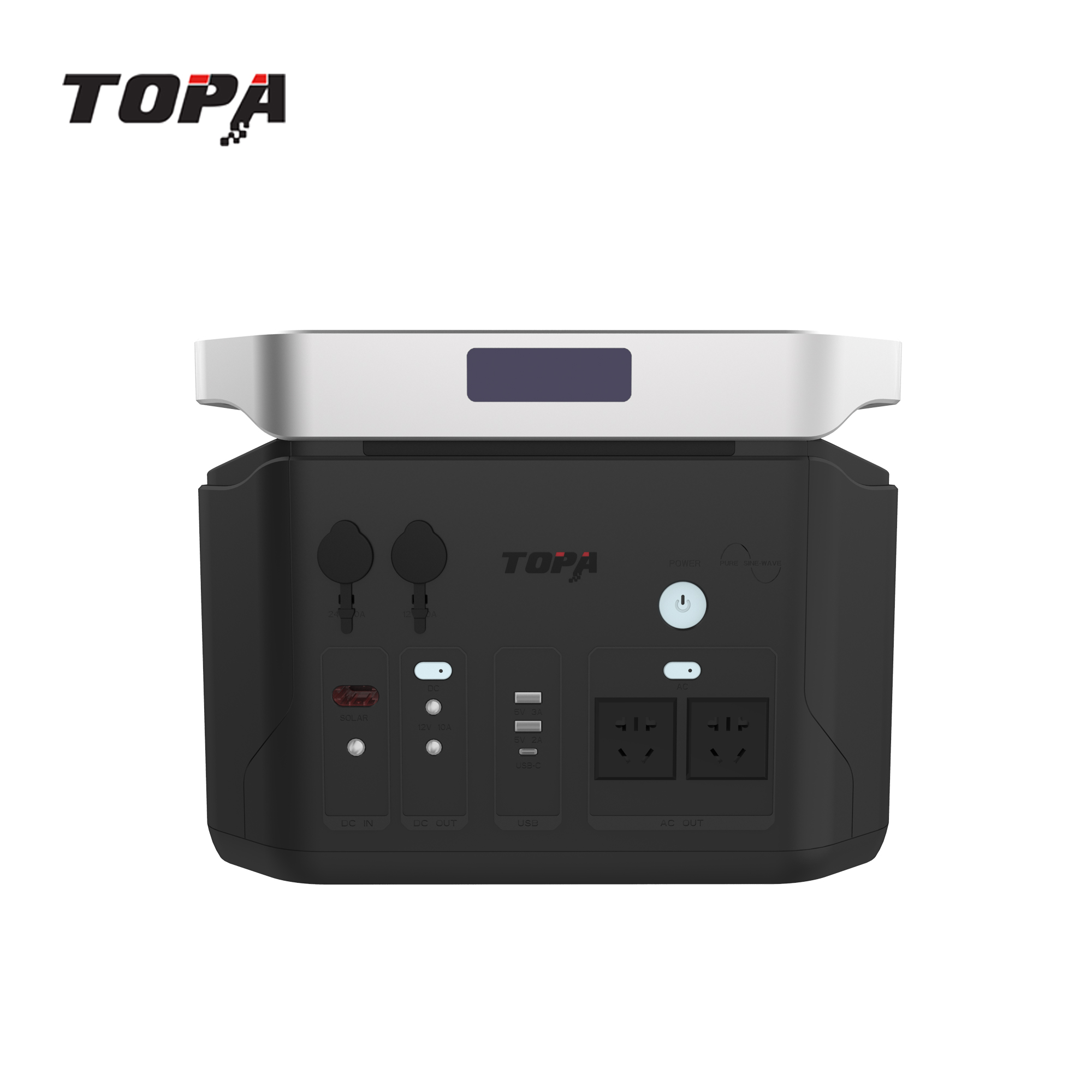 Portable Power Station 1500W Rechargeable Solar Generator for Outdoor Camping, Emergency Backup Power TOPA