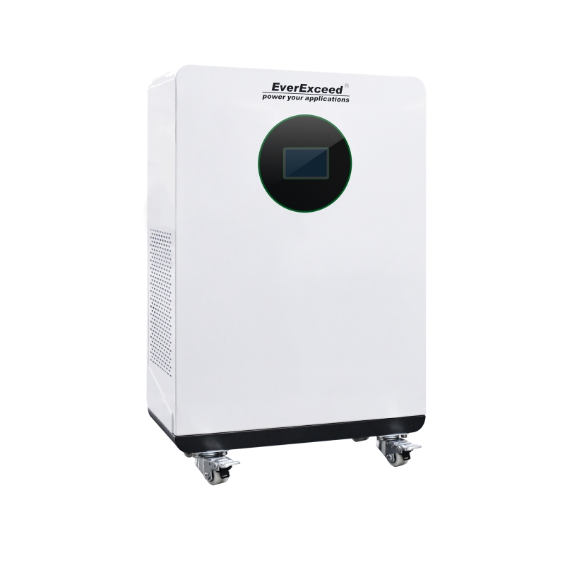 51.2V 16kWh LiFePO4 Floor-Standing Battery High Safety with BMS and Wheels for Home Backup Power EverExceed