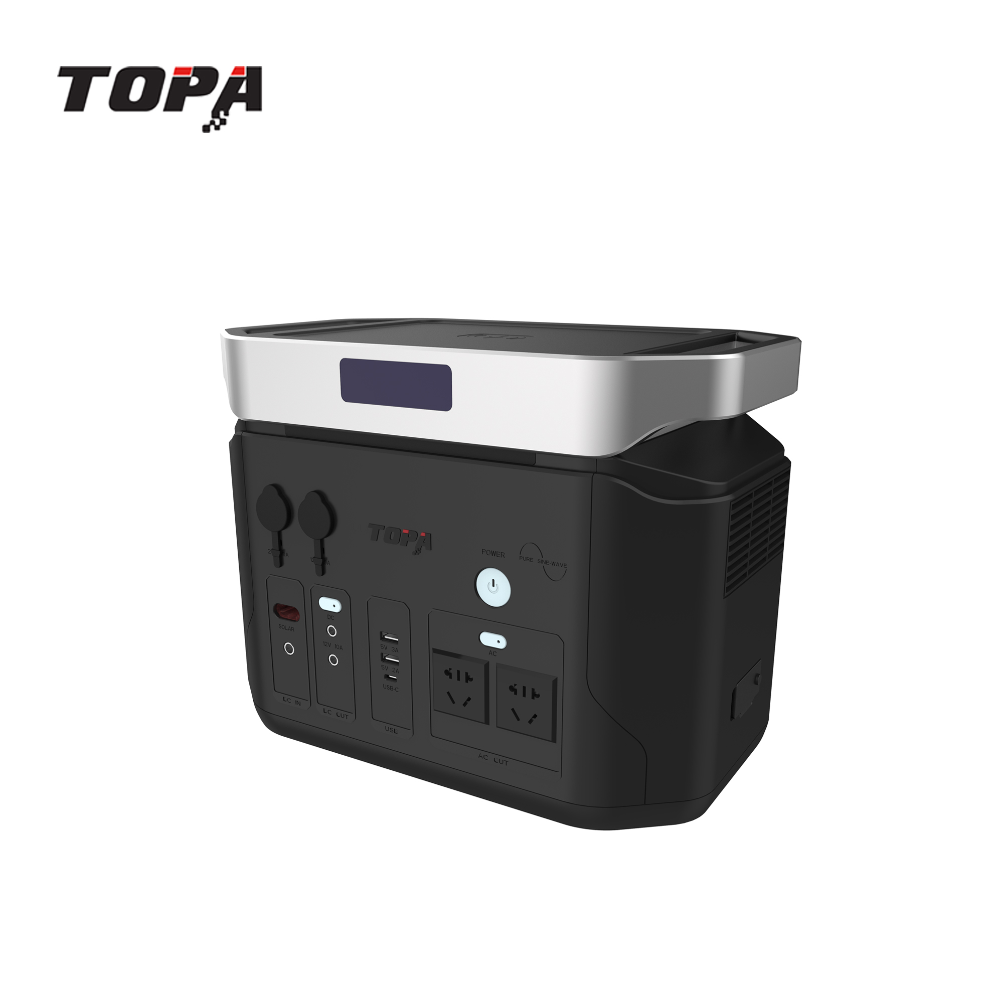 Portable Power Station 1500W Rechargeable Solar Generator for Outdoor Camping, Emergency Backup Power TOPA