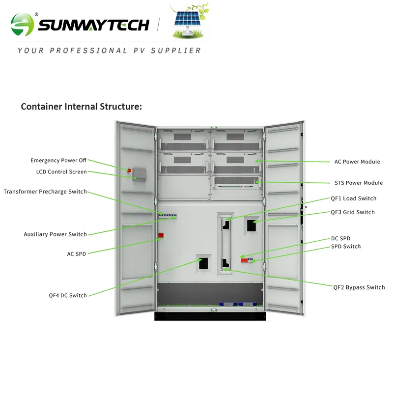 Sunway Intelligent Air Cooling 1000KW 2150KWH Outdoor Cabinet Energy Storage System LFP Battery, 2150kWh Capacity, IP54 Rated for Commercial and Industrial Applications
