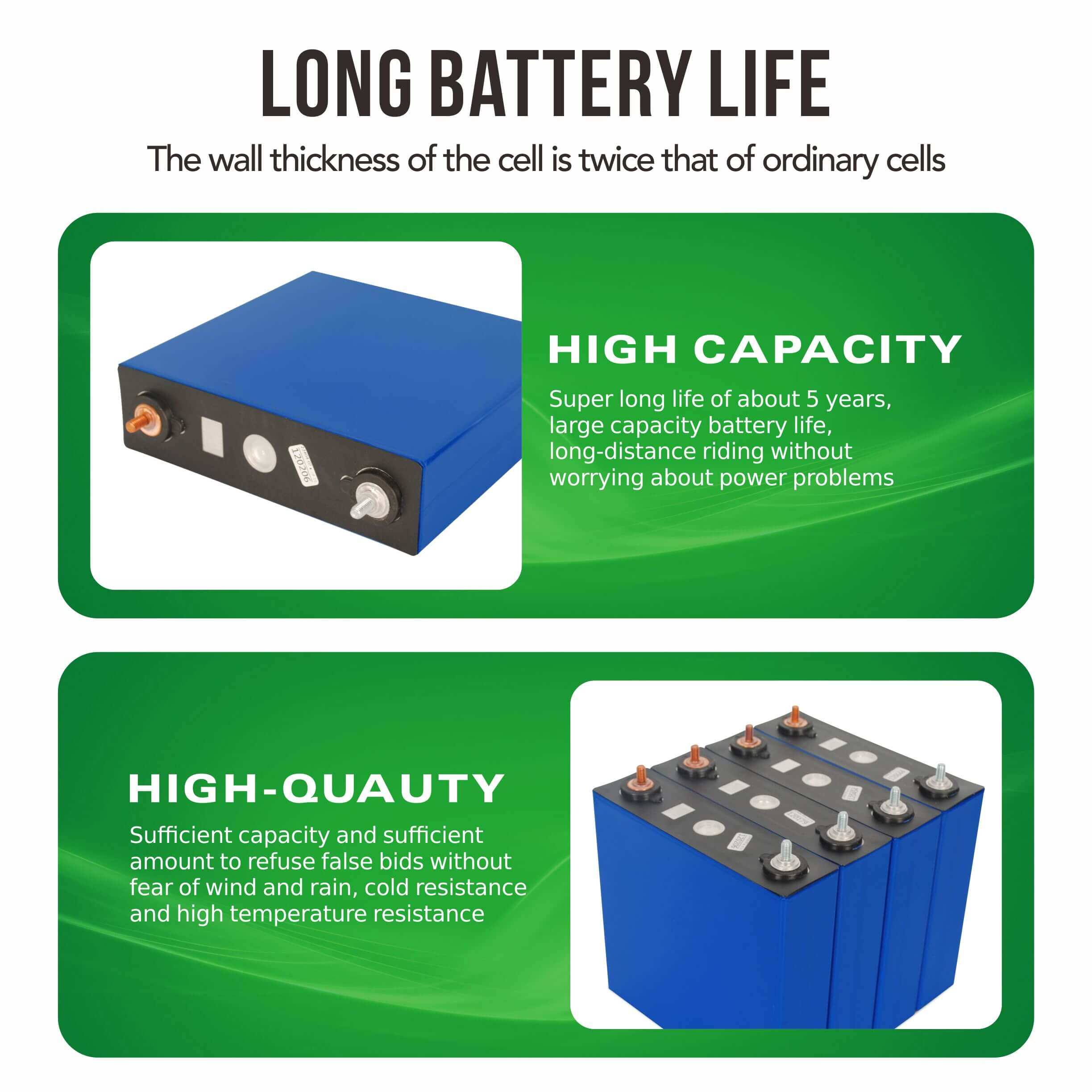 120ah 3.2v Lifepo4 Battery Cell High Capacity Long Life for Solar Storage and EV Applications