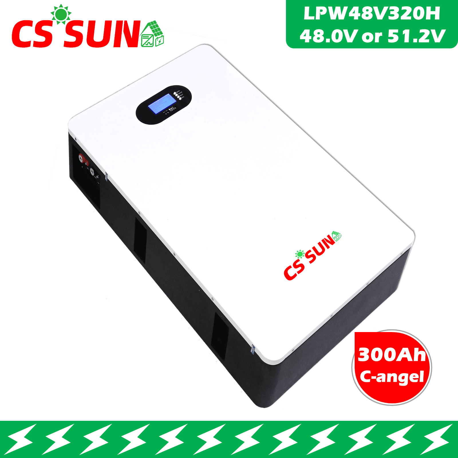 LPW48V150H 51.2V 150Ah LiFePO4 Power Wall Battery Long Cycle Life, High Energy Density for Solar Storage and Backup Power (CSSUN)