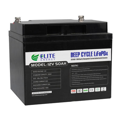 12V 50Ah Lithium Ion Battery Pack 4000 Cycles Time LiFePO4 Battery For ESS RV Caravan