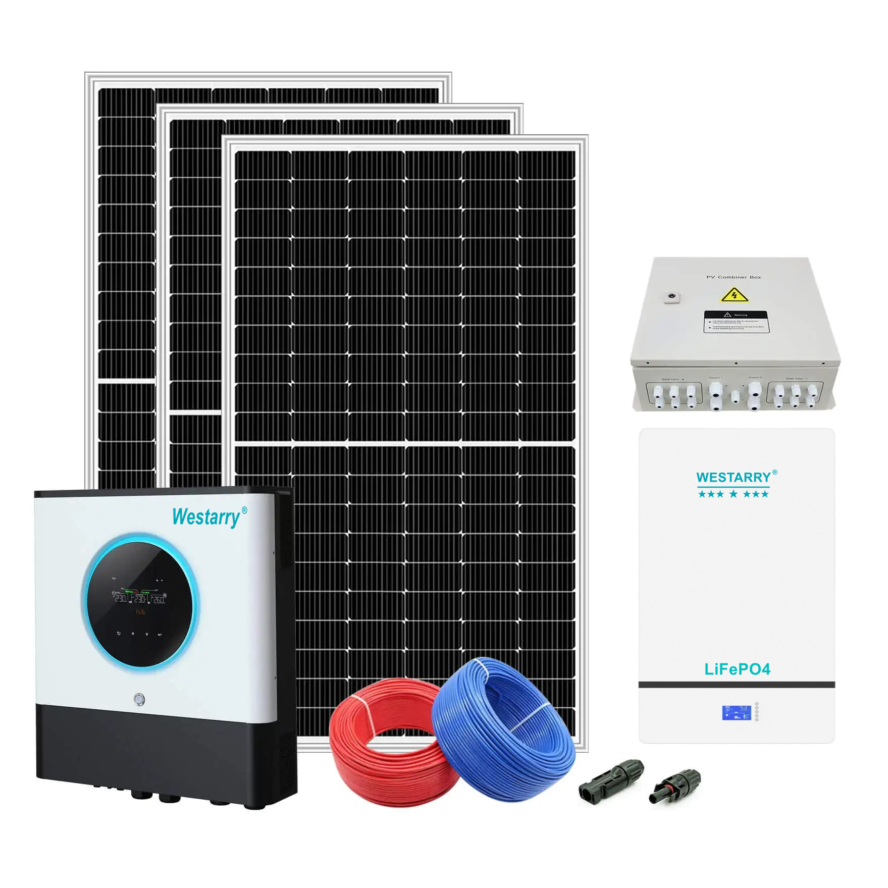8KW Off-Grid Solar System 8000W Hybrid Inverter with MPPT & Powerwall Battery for Home and Commercial Use Westarry