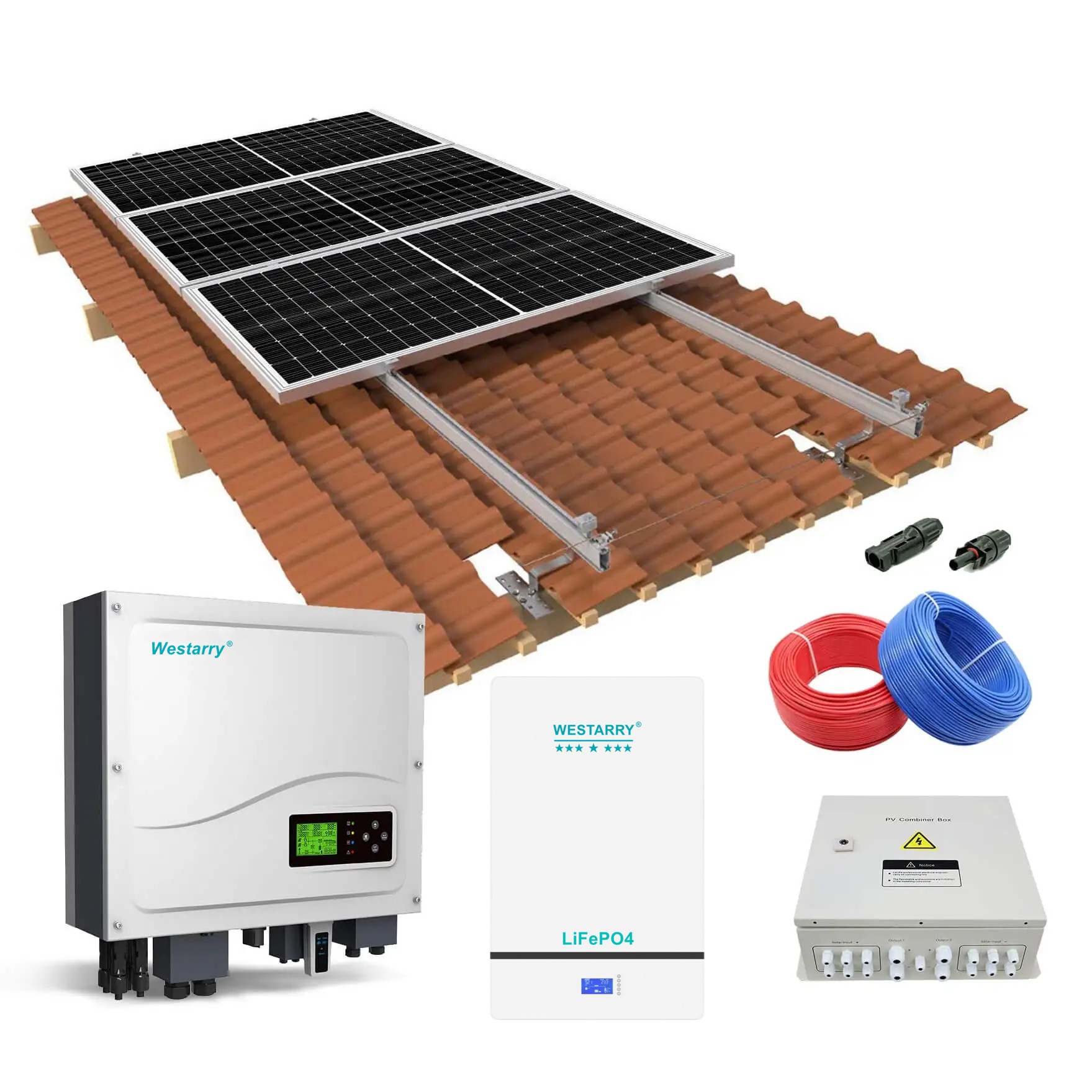 5kw Hybrid Solar System 5000W On/Off-Grid with Lithium Battery for Home Use Westarry
