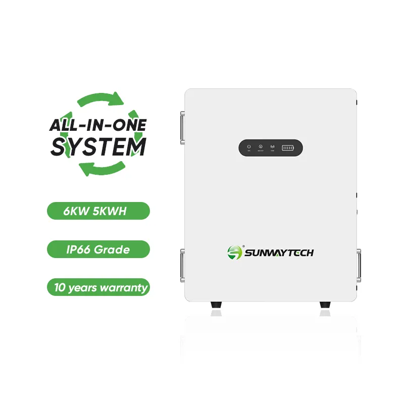 Sunway All In One 6Kw 5Kwh Energy Storage System LiFePO? Battery 6000 Cycles 10ms Backup Power for Residential Use