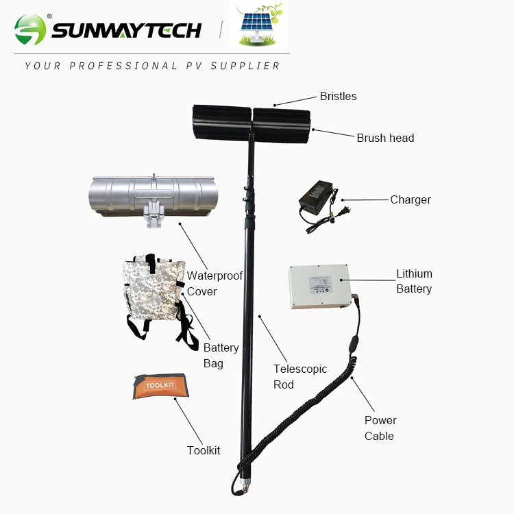 Solar Panel Cleaning Brush With Water Feeder for Barren Mountain and Farming PV Stations Sunway