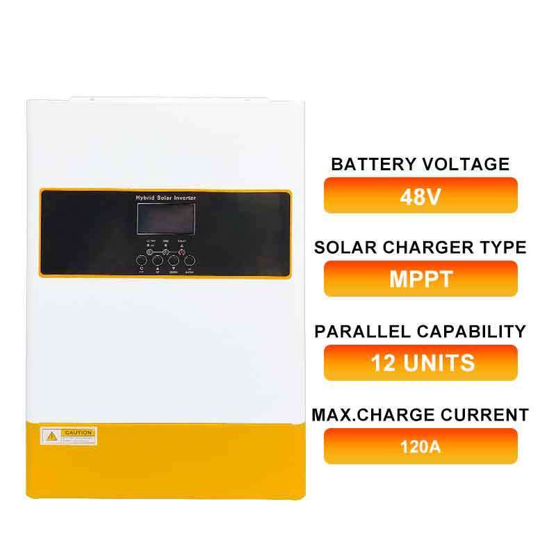 Single Phase 48V 6.2kw Hybrid Solar Inverter Pure Sine Wave MPPT Off Grid Solar Inverter with WiFi Control