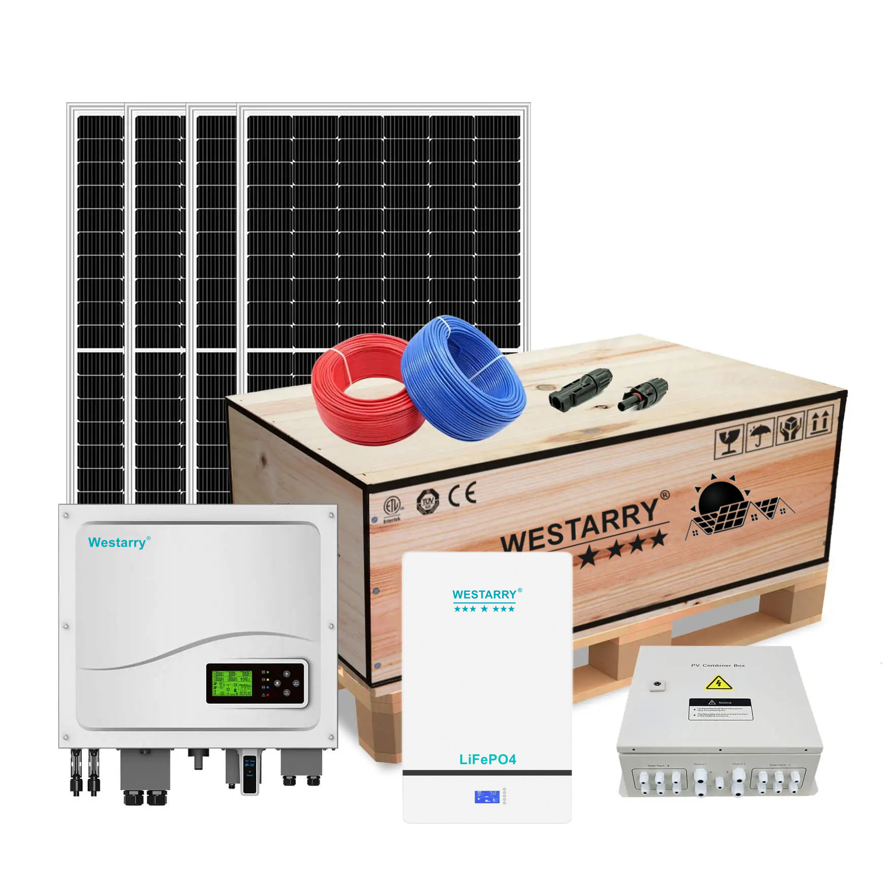 5kw Hybrid Solar System 5000W On/Off-Grid with Lithium Battery for Home Use Westarry
