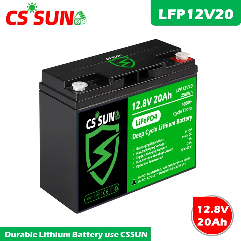 12V 7.0Ah Lithium Battery LiFePO4 80% DoD Long Cycle Life for Solar Wind RV Yacht CSSUN