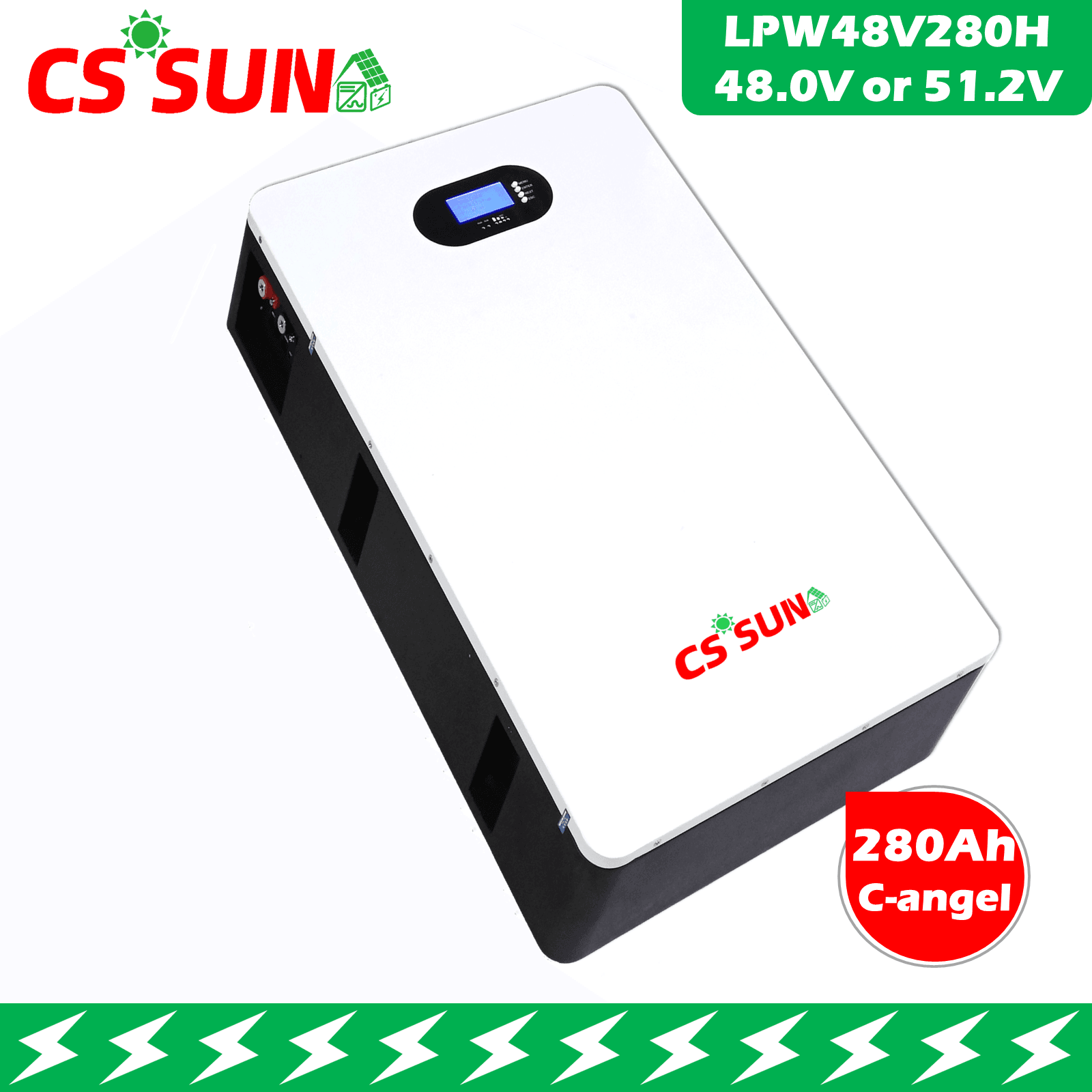 LPW48V150H 51.2V 150Ah LiFePO4 Power Wall Battery Long Cycle Life, High Energy Density for Solar Storage and Backup Power (CSSUN)