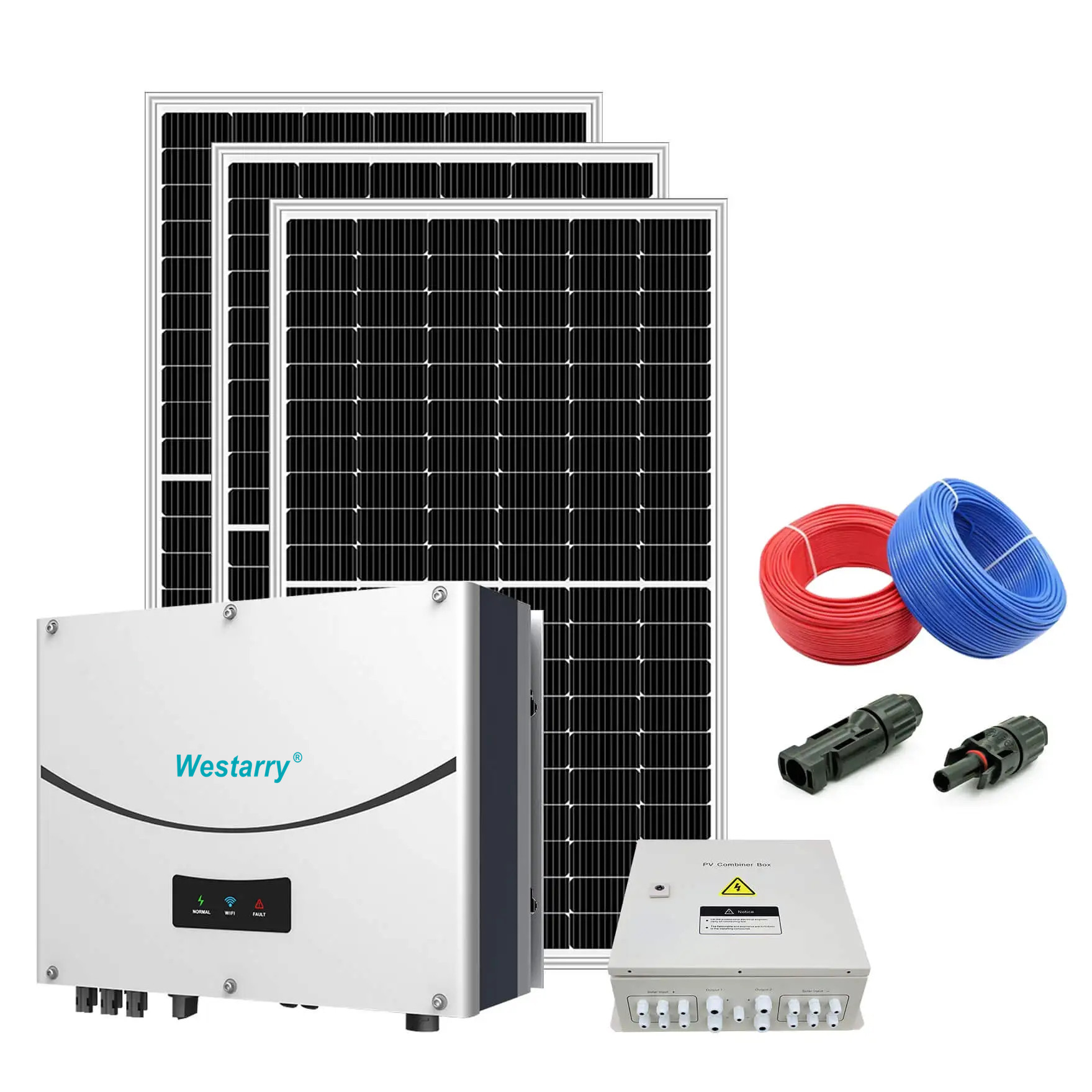 7KW Solar Energy Power Station On Grid Tie PV Panel System 7000W Output EU US Standard for Industrial Commercial Residential Use Westarry