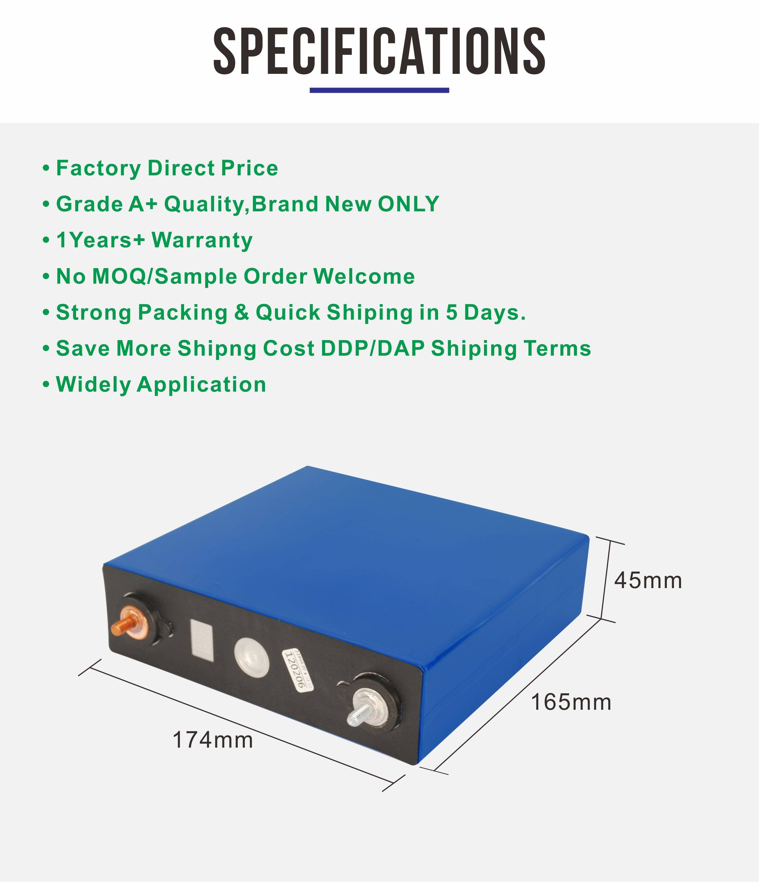 120ah 3.2v Lifepo4 Battery Cell High Capacity Long Life for Solar Storage and EV Applications