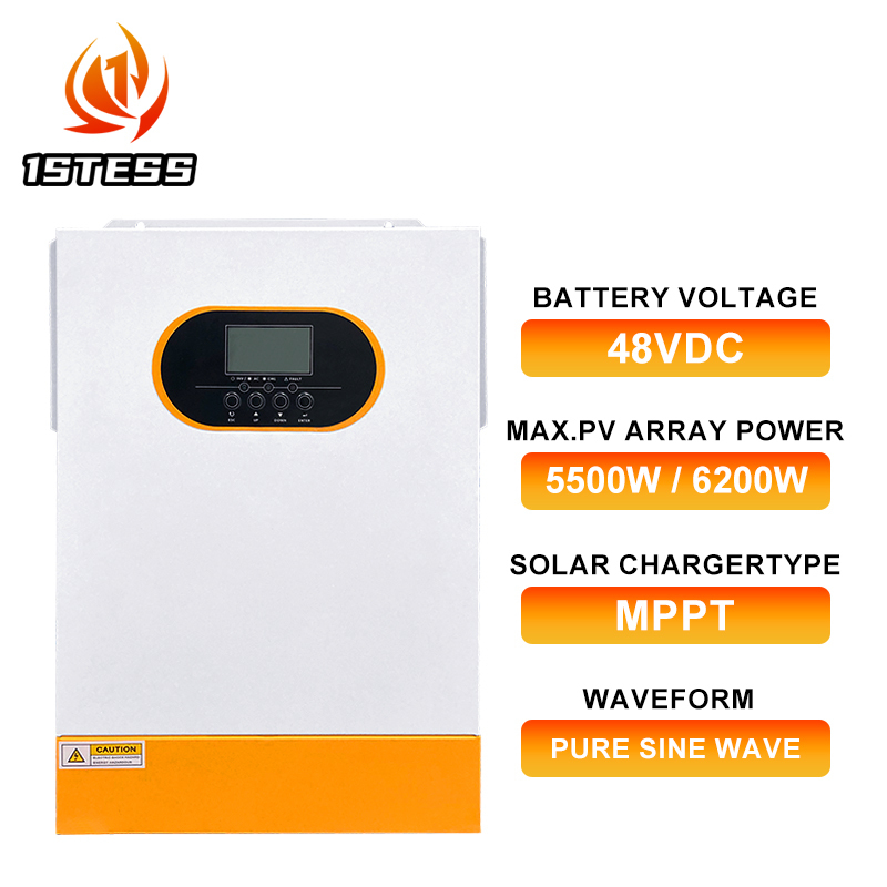 24V 3.5kW 48V 5.5kW Off Grid Hybrid Solar Inverter with MPPT Pure Sine Wave, LiFePO4 Compatible, WiFi Monitoring, for Home & Commercial Use