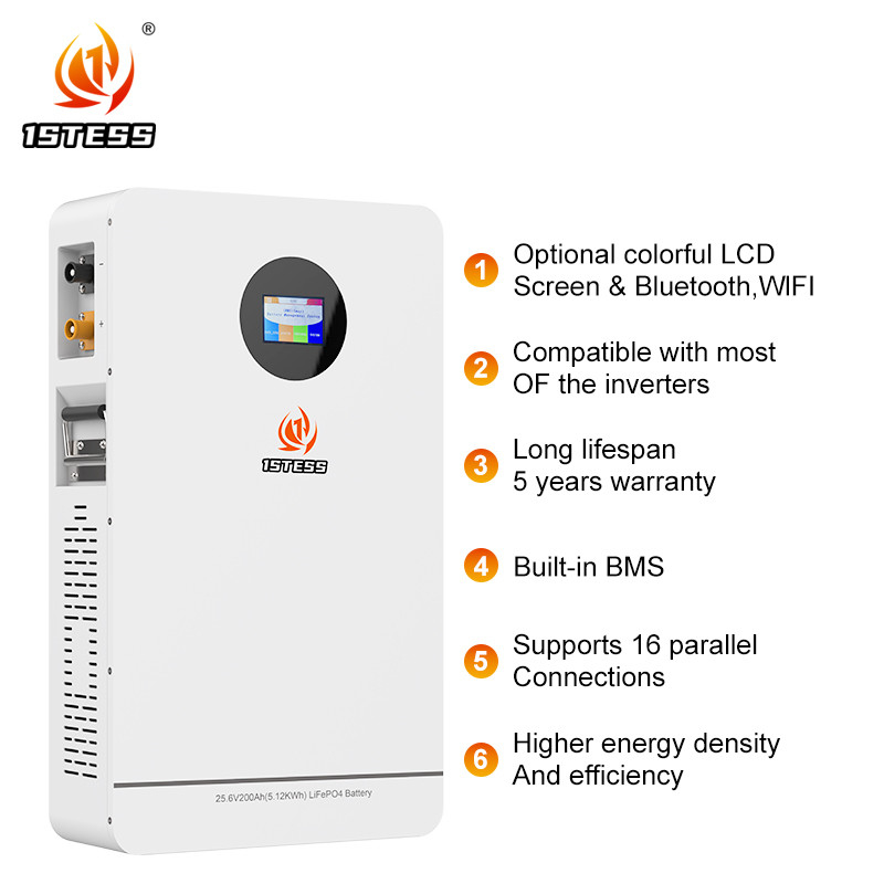 5.12kwh home energy storage battery 25.6V 200Ah lifepo4 lithium battery High-Cycle Life, Solar Backup Power for Home & Off-Grid Systems