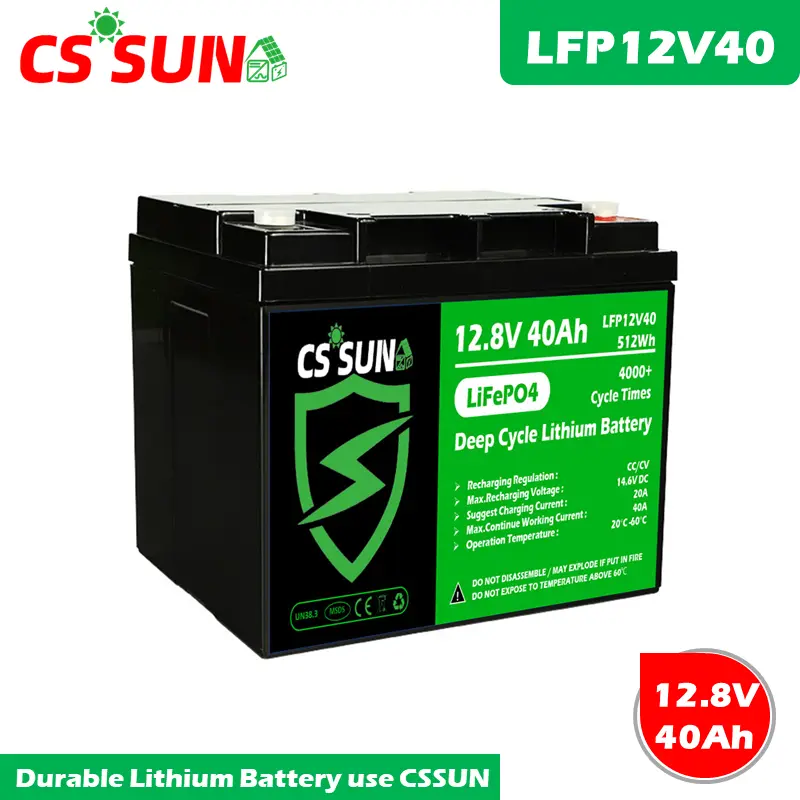 12V 7.0Ah Lithium Battery LiFePO4 80% DoD Long Cycle Life for Solar Wind RV Yacht CSSUN