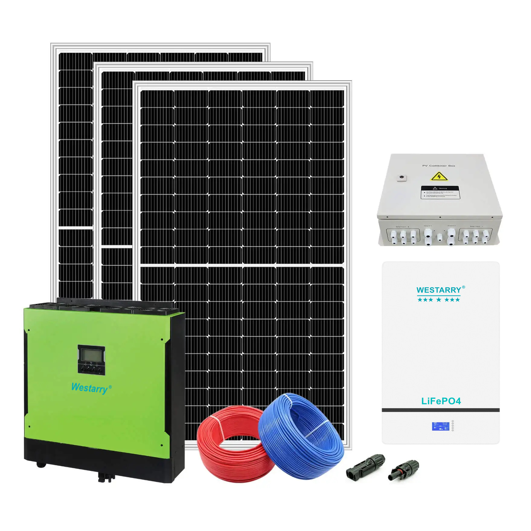 10kw Solar Power System Hybrid Off-Grid On-Grid 10000W Output for Home Agriculture Industry Westarry