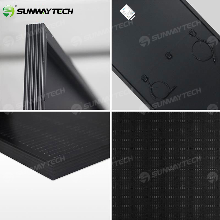 Sunway Solar 550w Bifacial Solar Panel Mono Half-Cell 182mm Full Black High Efficiency for Residential and Commercial PV Systems