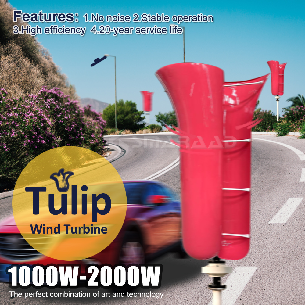 1KW Vertical Axis Wind Turbine Low Start-up Speed Home Use Power Generation ST-1000