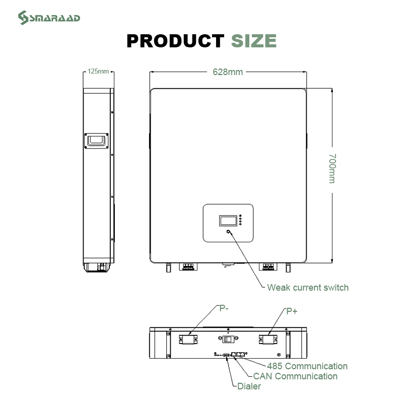 Smaraad NILE-160 51.2V 160Ah 8.1KWH Lithium Battery Long Cycle Life 2000 Cycles for Solar Energy Storage and Off-Grid Systems