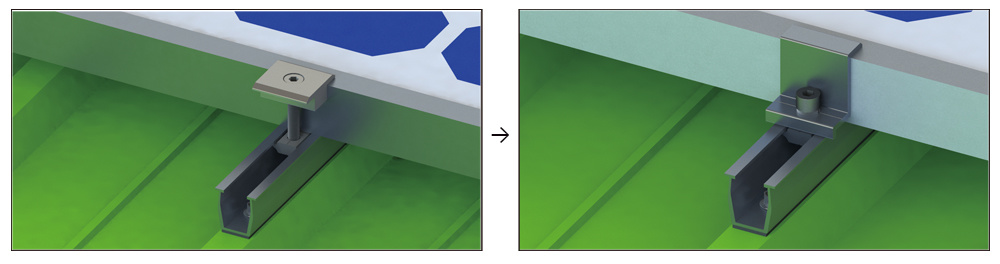 Railless Roof Mounting System for Trapezoid Steel Roofs - Aluminum 6005-T5 Anodized, No Rail Required - Yanglin