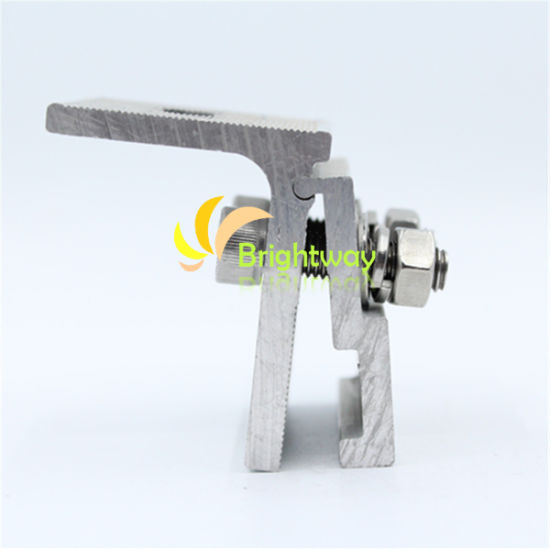 Aaj018 Aluminum Clamping for Roof Colour Steel Tile Solar System Installation Light Weight Corrosion Resistant 6063-T5 Material for Ground and Roof Mounting BWS