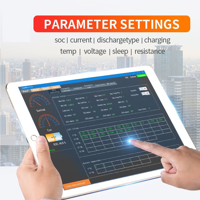 Smart BMS 20S 150A 200A 250A for LiFePO4 Battery with Bluetooth Monitoring and Fan Cooling Deligreen Power