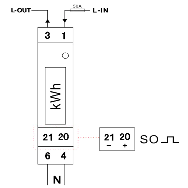 YTL DDS353 5(50)A DIN Rail 1P 1W Solar Energy products MID Pulse Output for Accurate Energy Monitoring in Solar and Storage Systems YTL