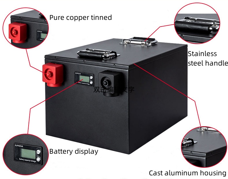 Lithium Battery 100Ah 12V/24V High Capacity Long Cycle Life 3000 Times for RV Solar Energy Storage Outdoor Mobile Power