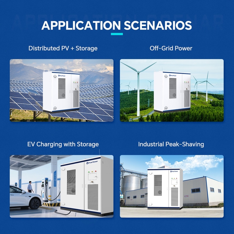 Energy Storage Container System 100kW/215.04kWh Air Cooling IP54 Protection for Commercial and Industrial Backup Power Hua Power