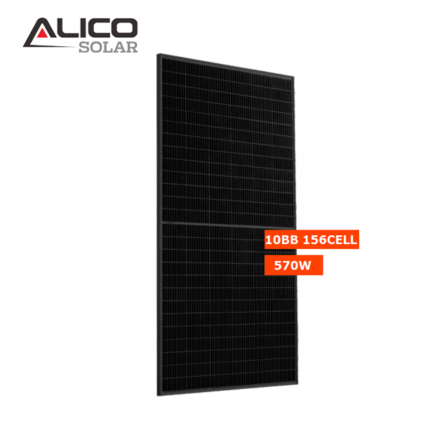 Solar Panel 555W-575W Mono PERC Half Cell All Black 182mm 10BB Roof Ground Mount Alicosolar