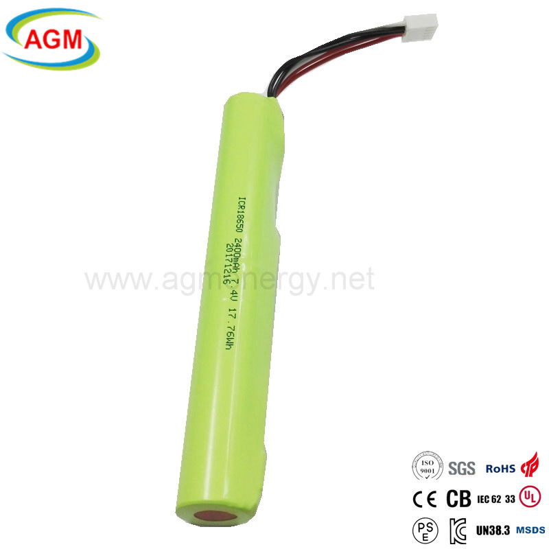 Smart Products 2S1P ICR 18650 2400mAh 7.4V Lithium Battery High-Capacity Rechargeable for Solar Energy and E-Bike Applications