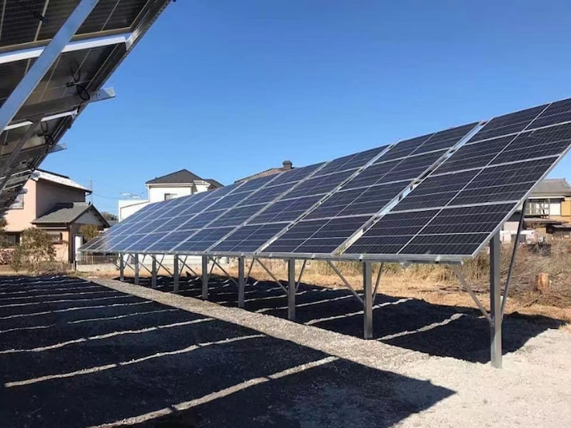 Solar Panel Ground Mounting Kit 0-60° Tilt, ≤60m/s Wind Load for Open Ground PV Arrays