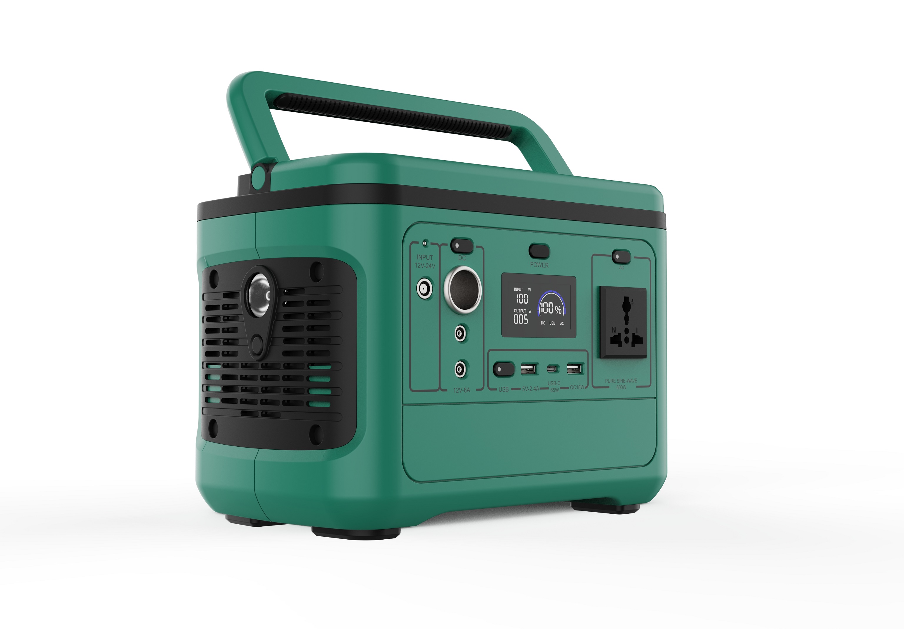 600W Sine Wave Energy Storage Portable Power Station 568Wh Li-ion Battery Backup for Outdoor & Emergency Use