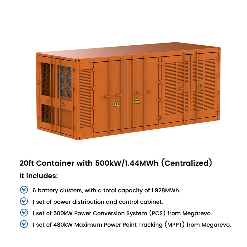 Battery Energy Storage Solution 1.44MWh 768V Air-cooled Containerized System for Commercial and Industrial Applications