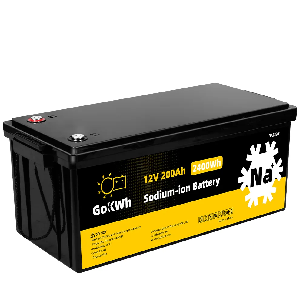 GoKWh 12V 200Ah Sodium-ion Battery Fast Charging, Thermal Stable for Solar Storage and Off-grid Power Systems