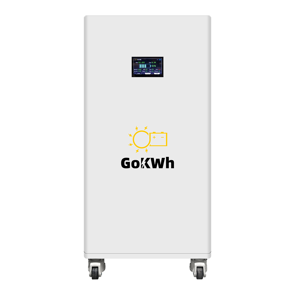GoKWh 51.2V 280Ah 14kWh LiFePO4 Battery Storage with Bluetooth & LCD, Wheel-Mounted for Home and Commercial Energy Storage
